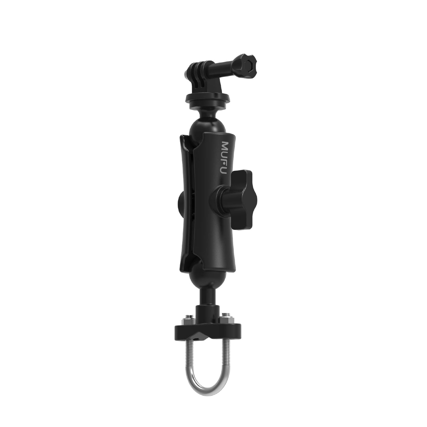 MUFU Selfie Pole Handbar, a selfie stick attached to the handlebars of a motorcycle, can rotate 360°