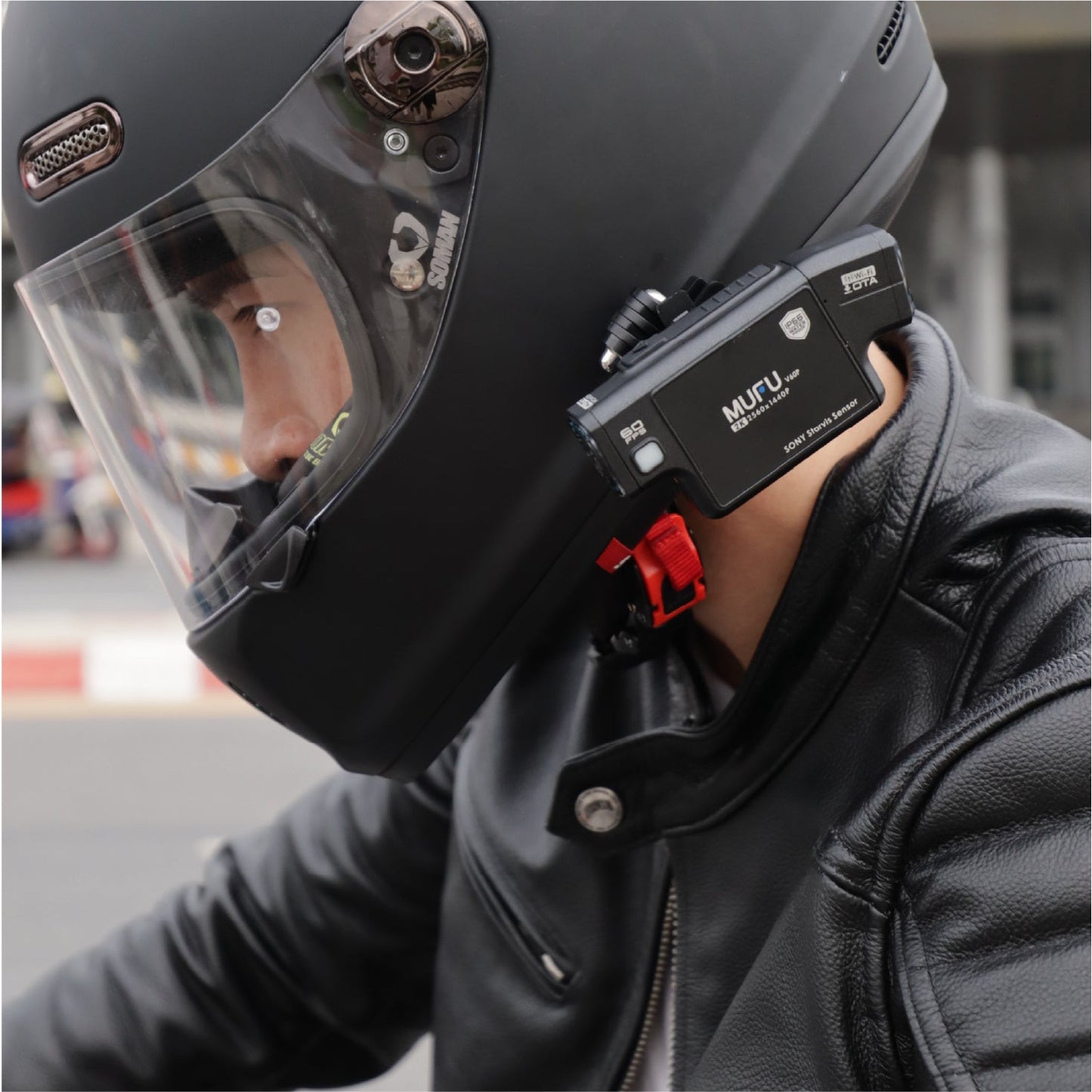 Helmet camera MUFU V60P | 2K 1440P, Wi-Fi, IP66, continuous use up to 3 hours