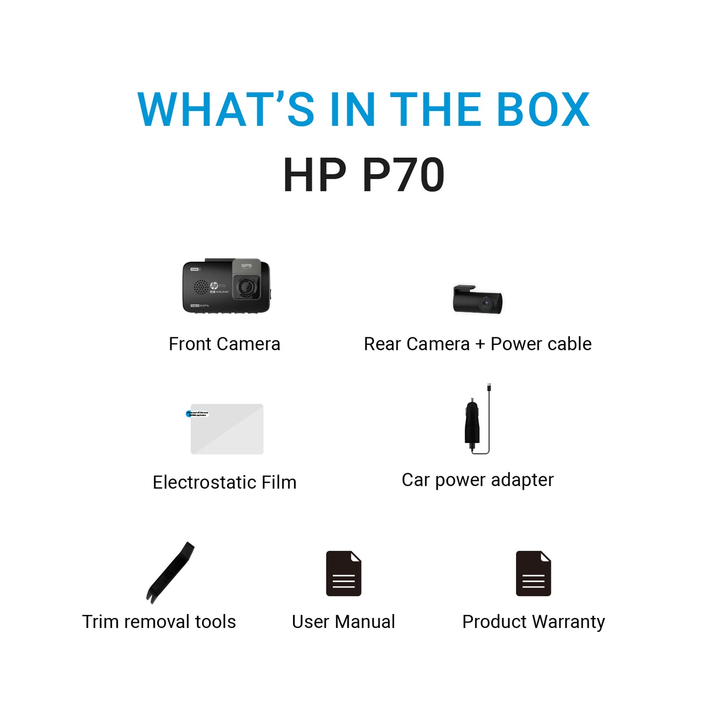 กล้องติดรถยนต์ HP Dash Cam P70