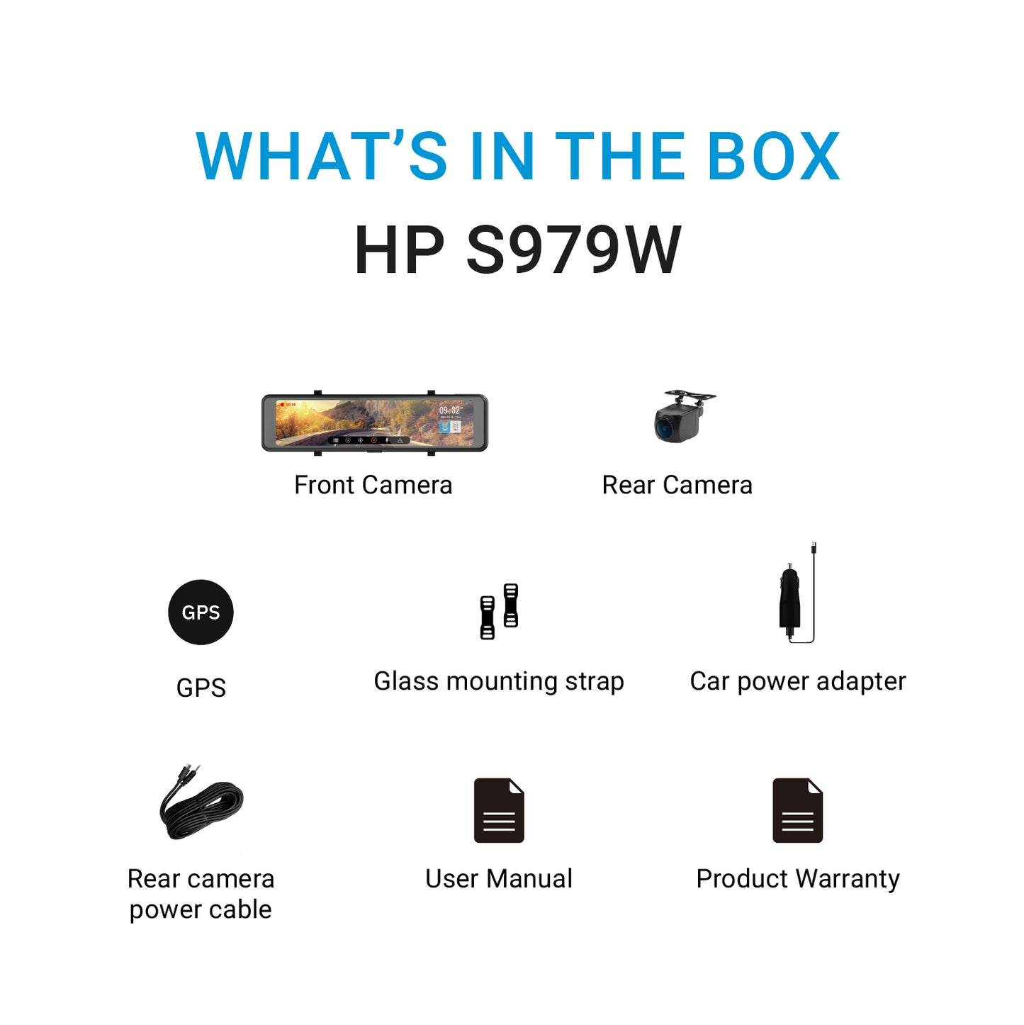 HP Dashcam S979W | Full HD 1080P, SONY STARVIS, Wi-Fi GPS, Parking Mode