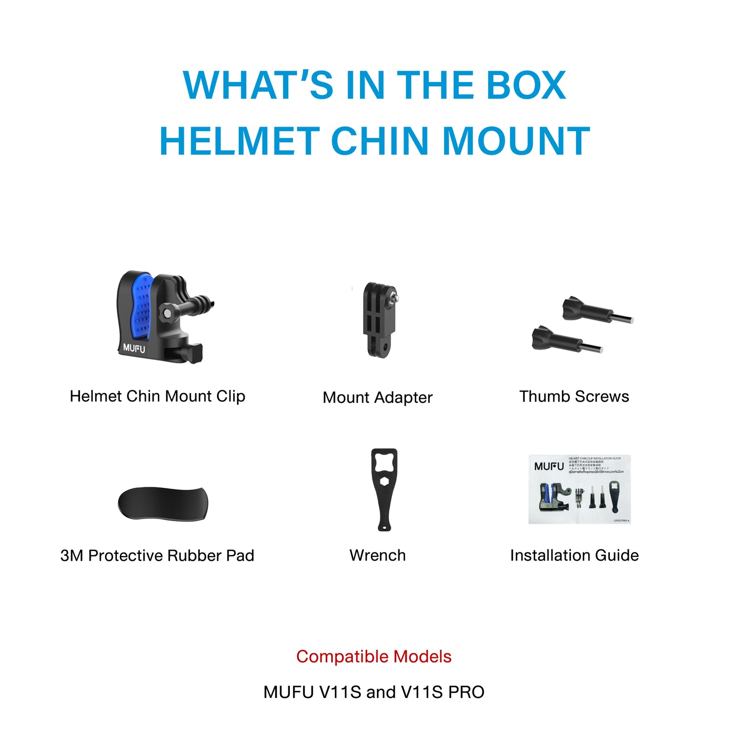 MUFU Helmet Chin Mount คลิปหนีบคางหมวกกันน็อค