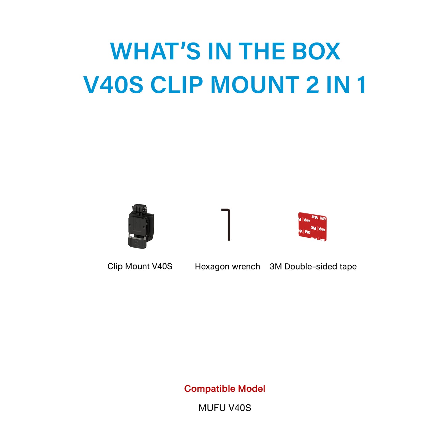ชุดขาติดหมวกกันน็อก (แบบหนีบ และ แบบกาว 3M) สำหรับ MUFU V40S