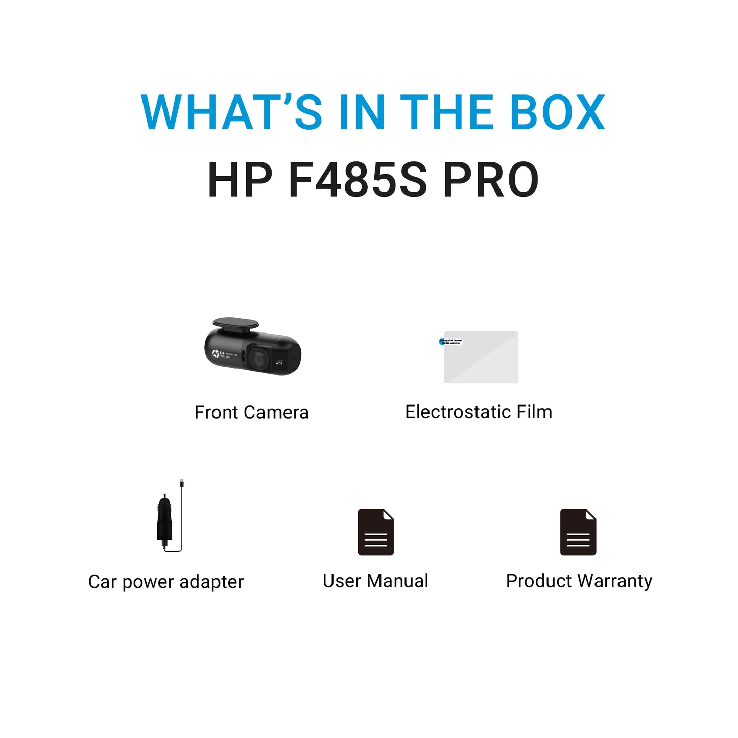 HP Dash cam F485S Pro | 2K 1440P WDR, Wi-Fi, Parking Mode